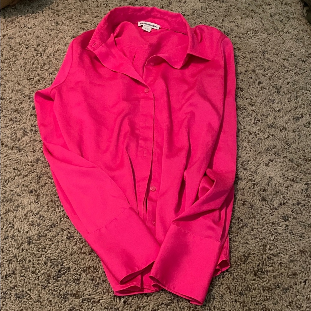 Pink Button-Up Shirt xs from amazon
